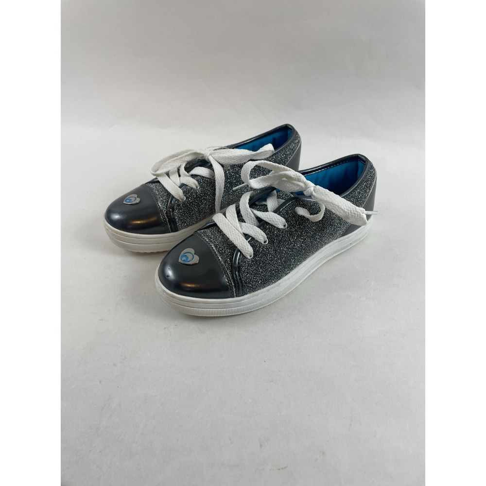 Osiris Skater Shoes, Girl's Size 4, Gray, Lace Up, Silver Glitter Sparkle